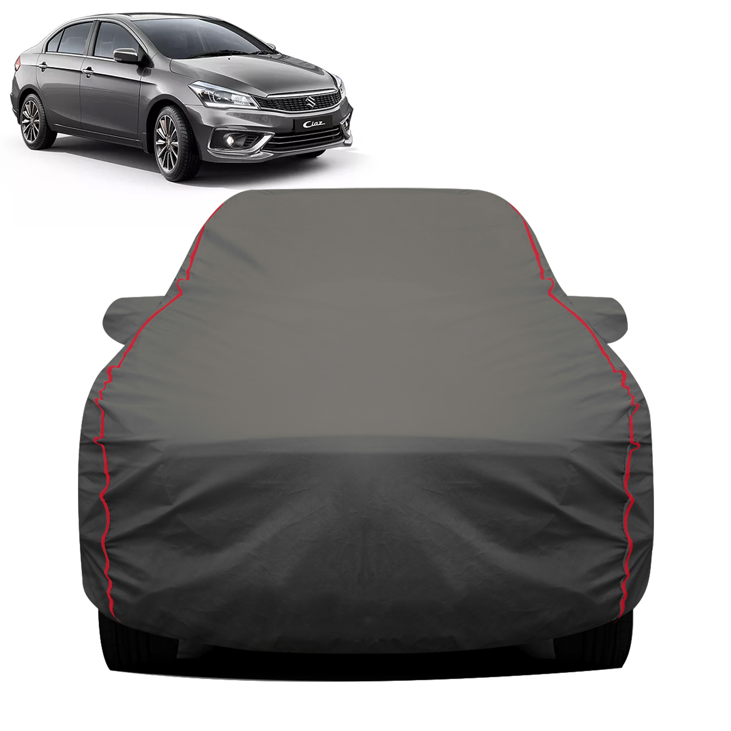 Carzex 2X2 Heavy Duty Red Border Car Body Cover for Maruti Suzuki Ciaz